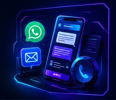 Ilustrasi kontak dan WhatsApp